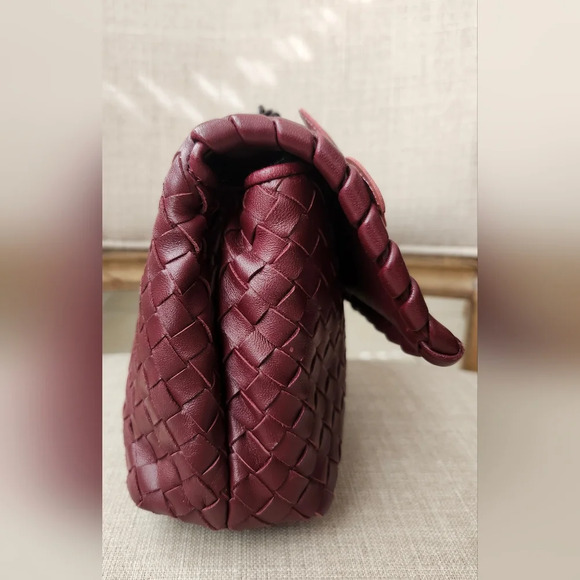 Bottega Veneta Limited Edition Butterfly Olimpia Crossbody Intrecciato Burgundy - Picture 8 of 15